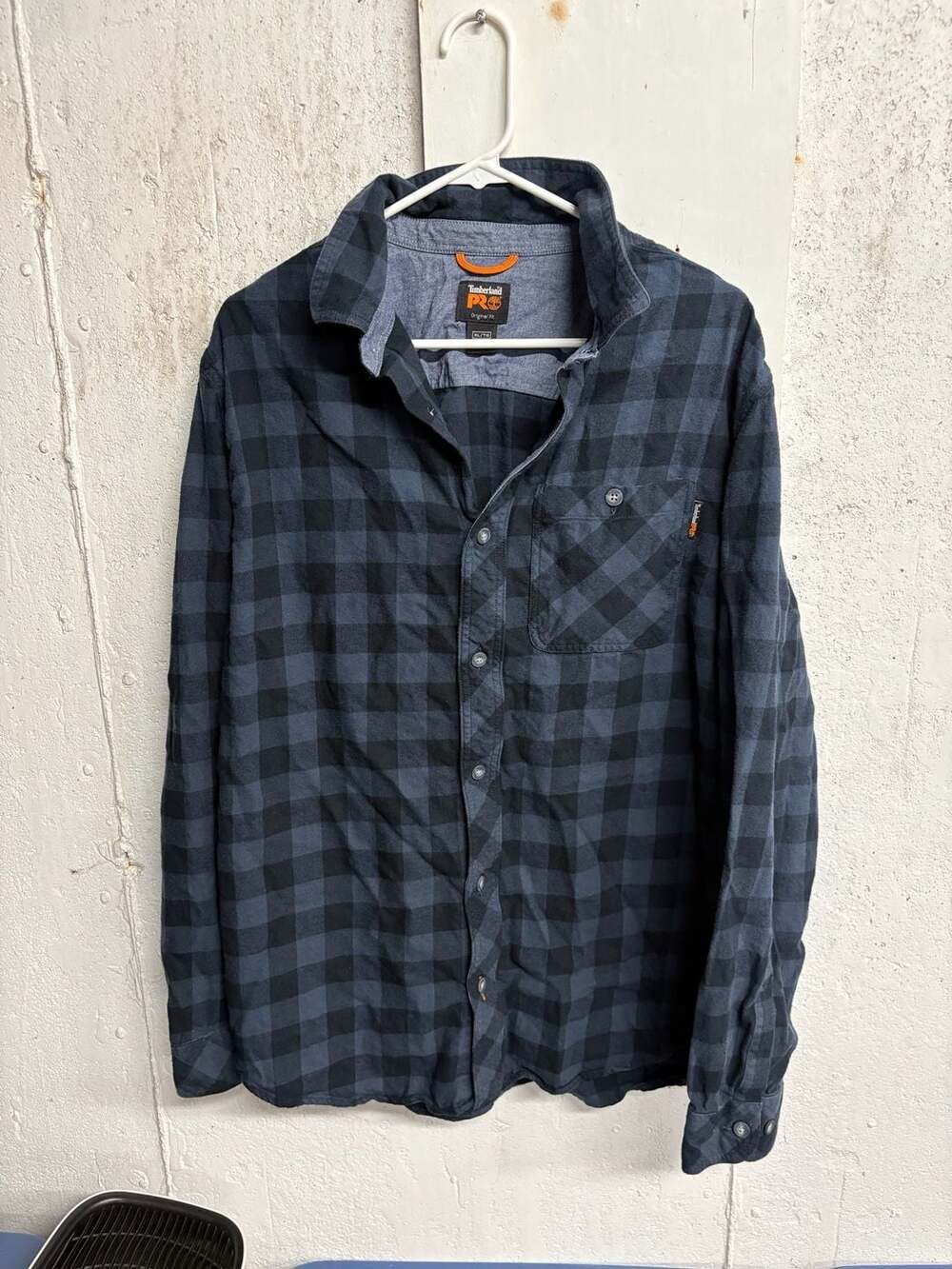 Timberland PRO Men's Woodfort Midweight Flannel Navy Buffalo XL